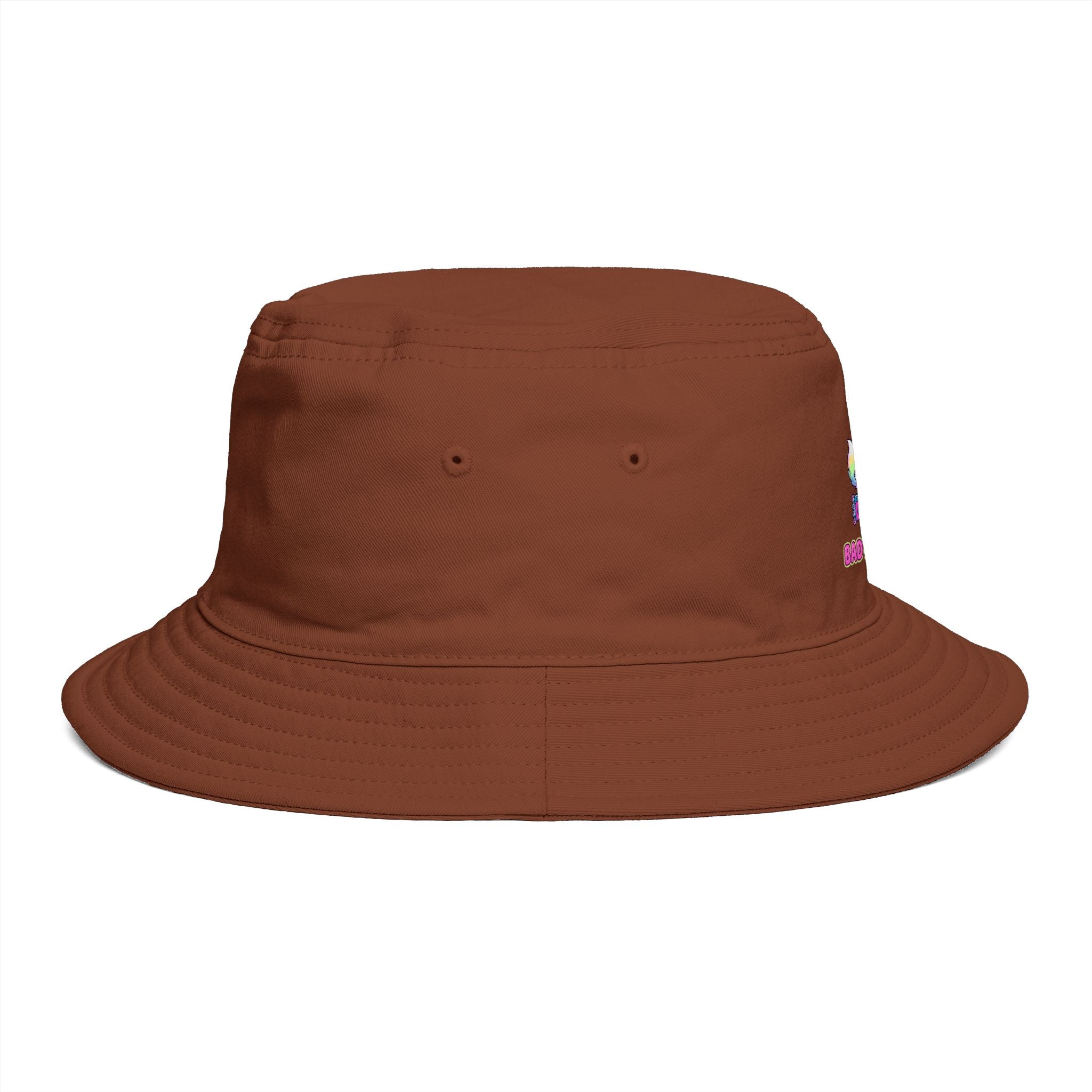 Cute Neon Furry Fox Bucket Hat — "Bad Fur Day" Embroidered Cute Animal Sun Hat