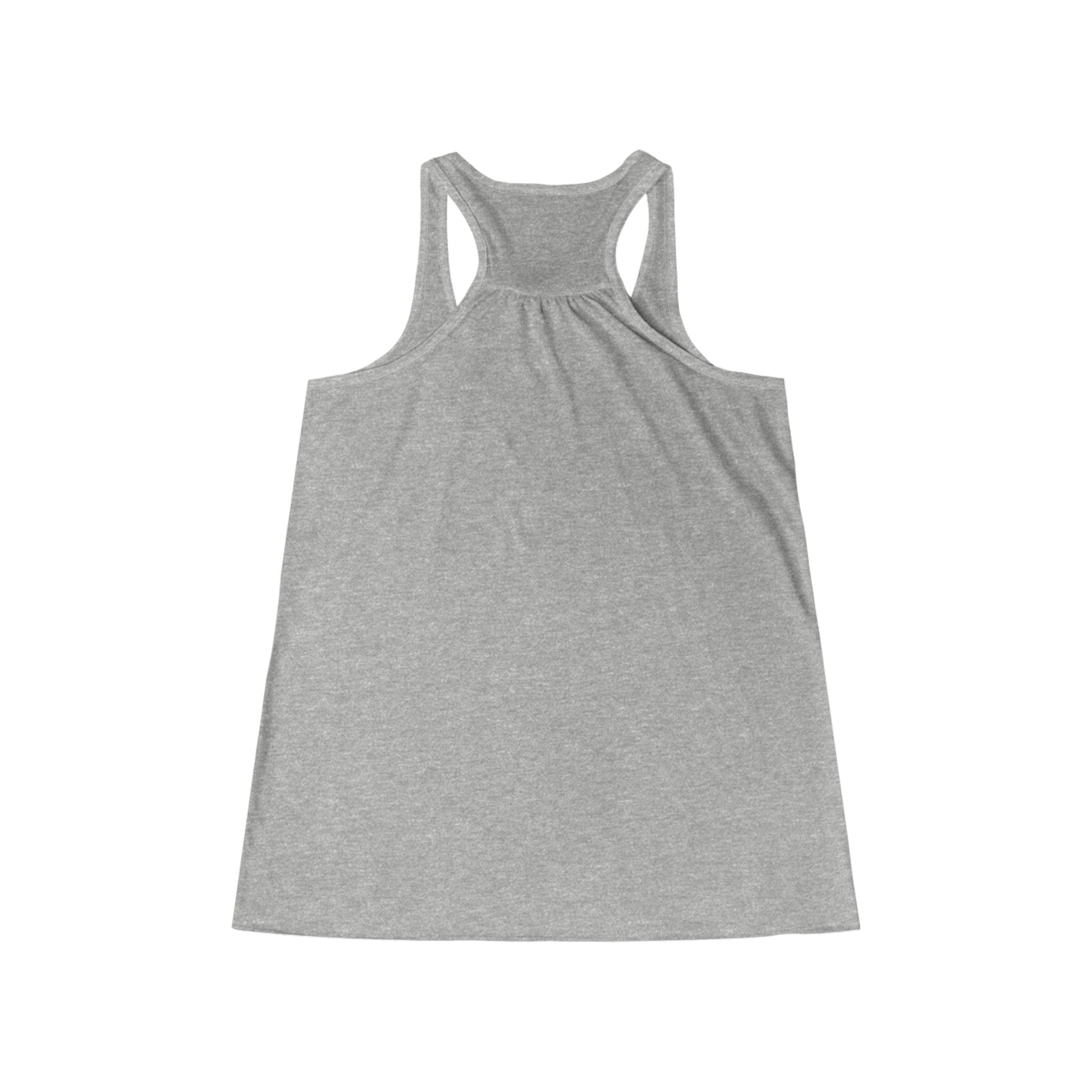 Cute Surfing Kitty Tank Top — Pastel Rainbow Cat on Surfboard Women's Flowy Racerback