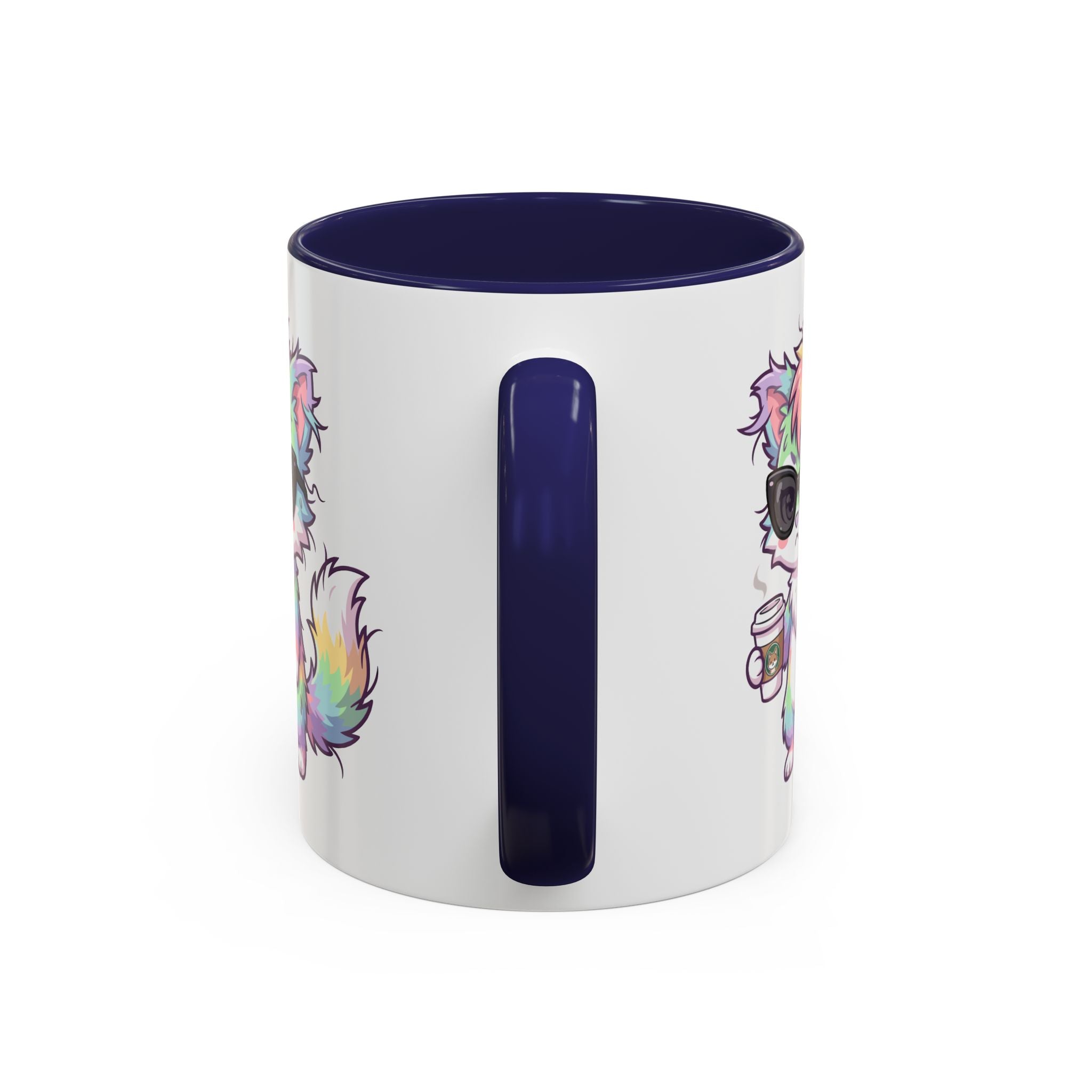 Cute Grumpy Rainbow Furry Coffee Mug — Cup Accent Mug