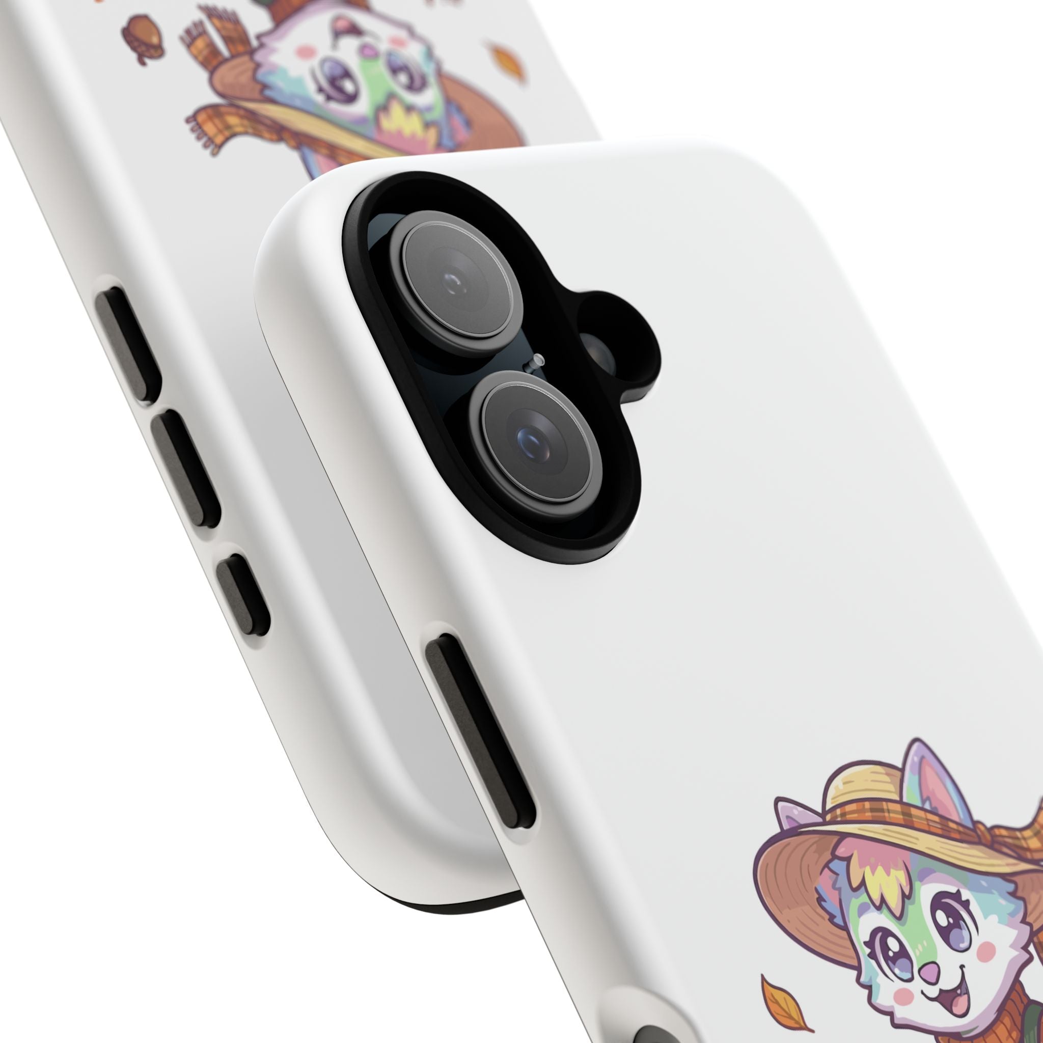 Autumn Fox Phone Case | Cute Fall Leaves Cat in Straw Hat iPhone | Samsung | Pixel Case