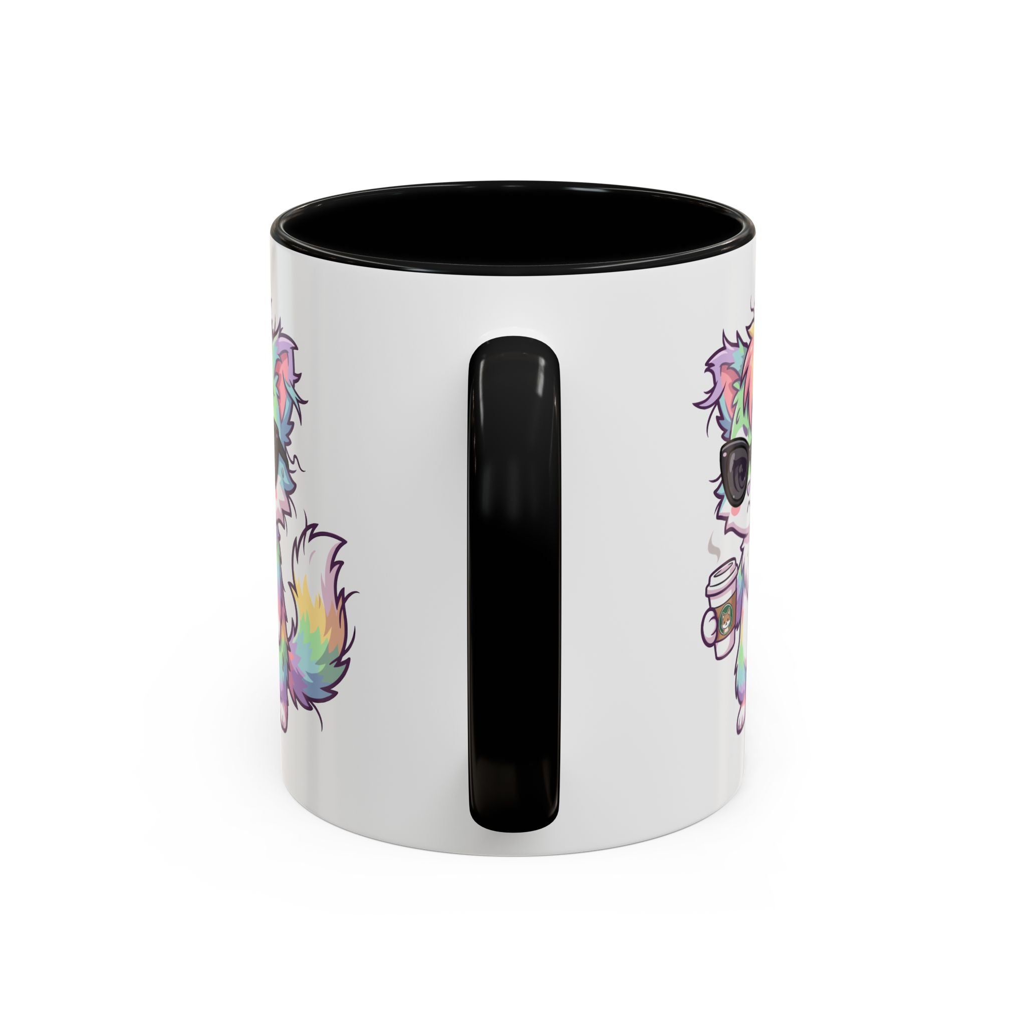 Cute Grumpy Rainbow Furry Coffee Mug — Cup Accent Mug
