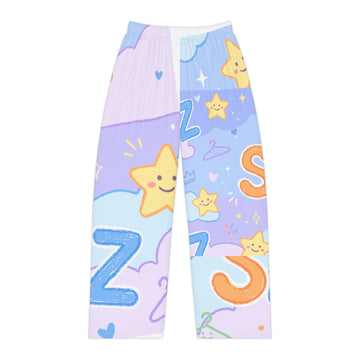 Kawaii Star Letter Women's Pajama Pants — Cute Pastel Cloud Sleepwear