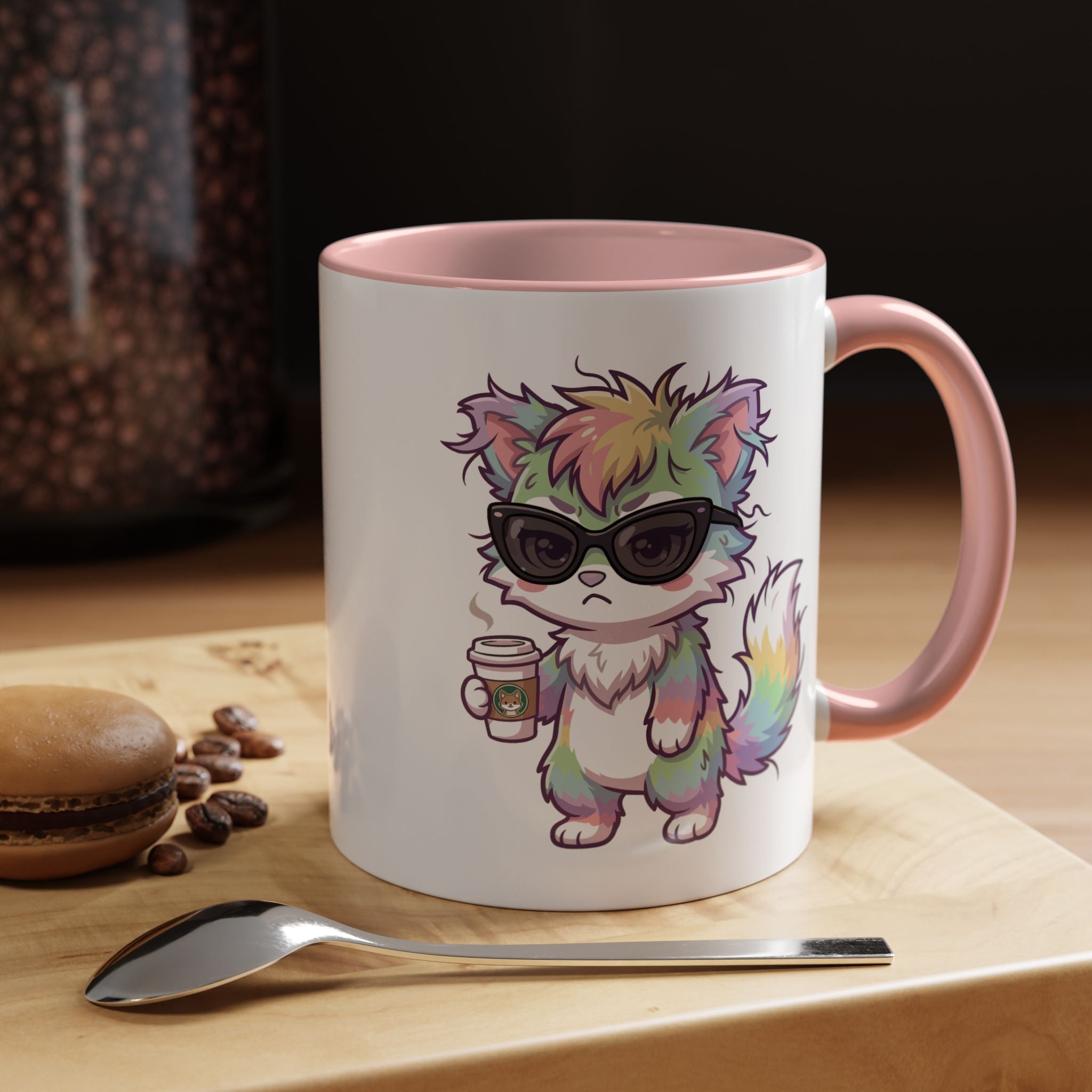 Cute Grumpy Rainbow Furry Coffee Mug — Cup Accent Mug