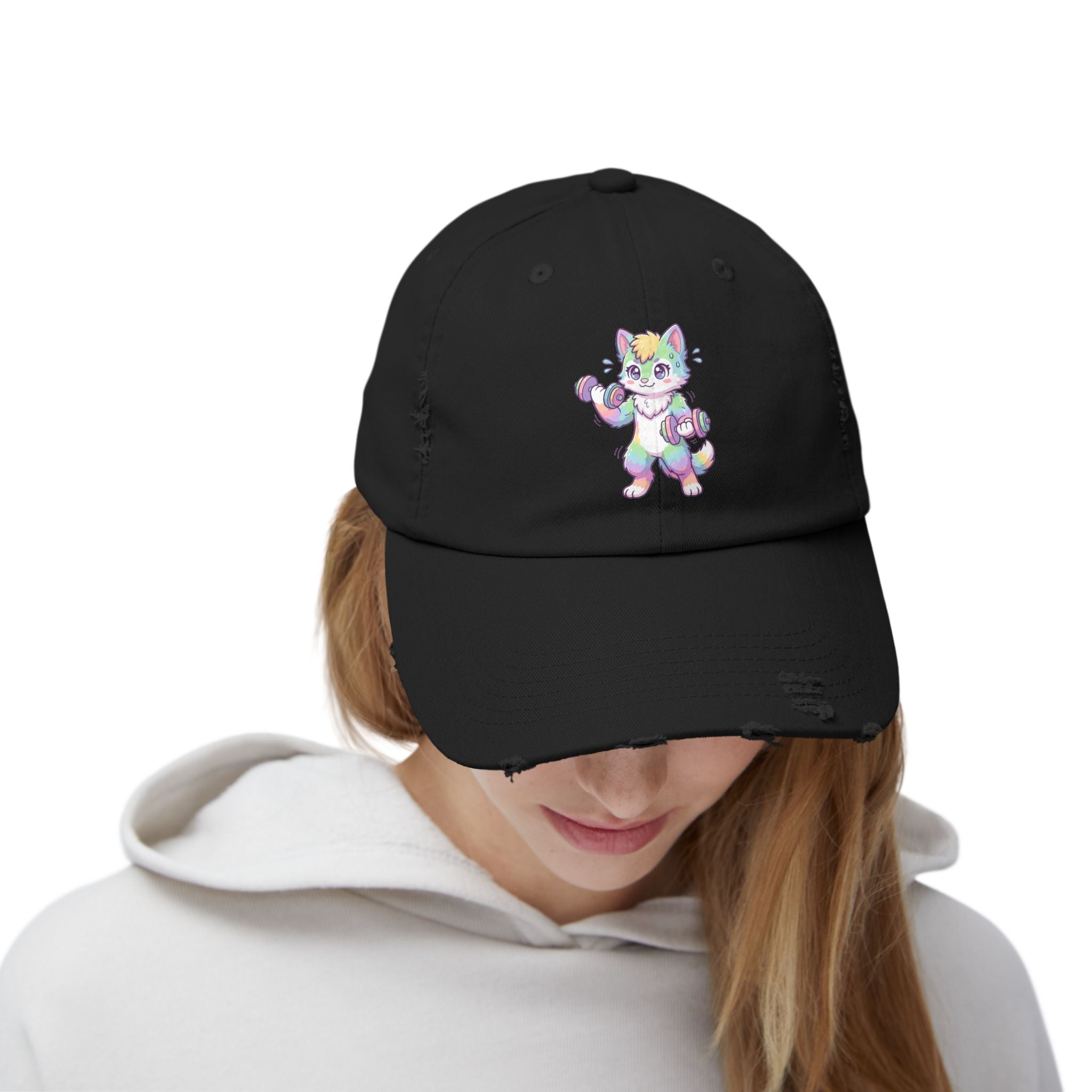 Weightlifting Kawaii Pastel Husky Distressed Cap