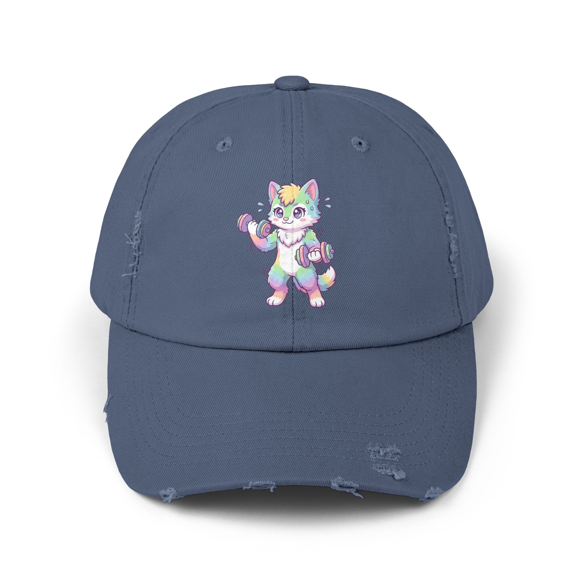 Weightlifting Kawaii Pastel Husky Distressed Cap